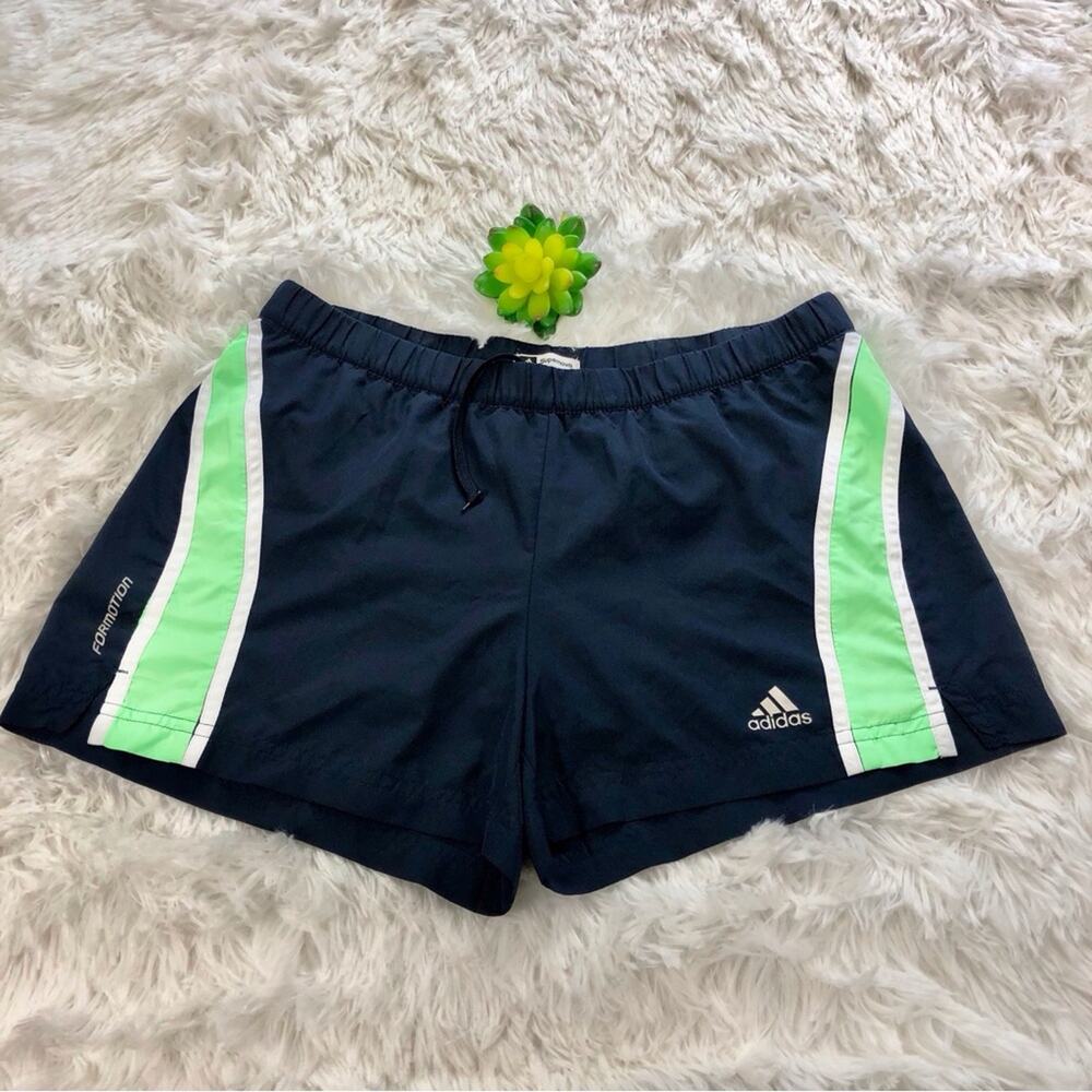 Adidas Green Navy Athletic Shorts Sports Climalite 365 Moisture Wick Fabric - Picture 16 of 16